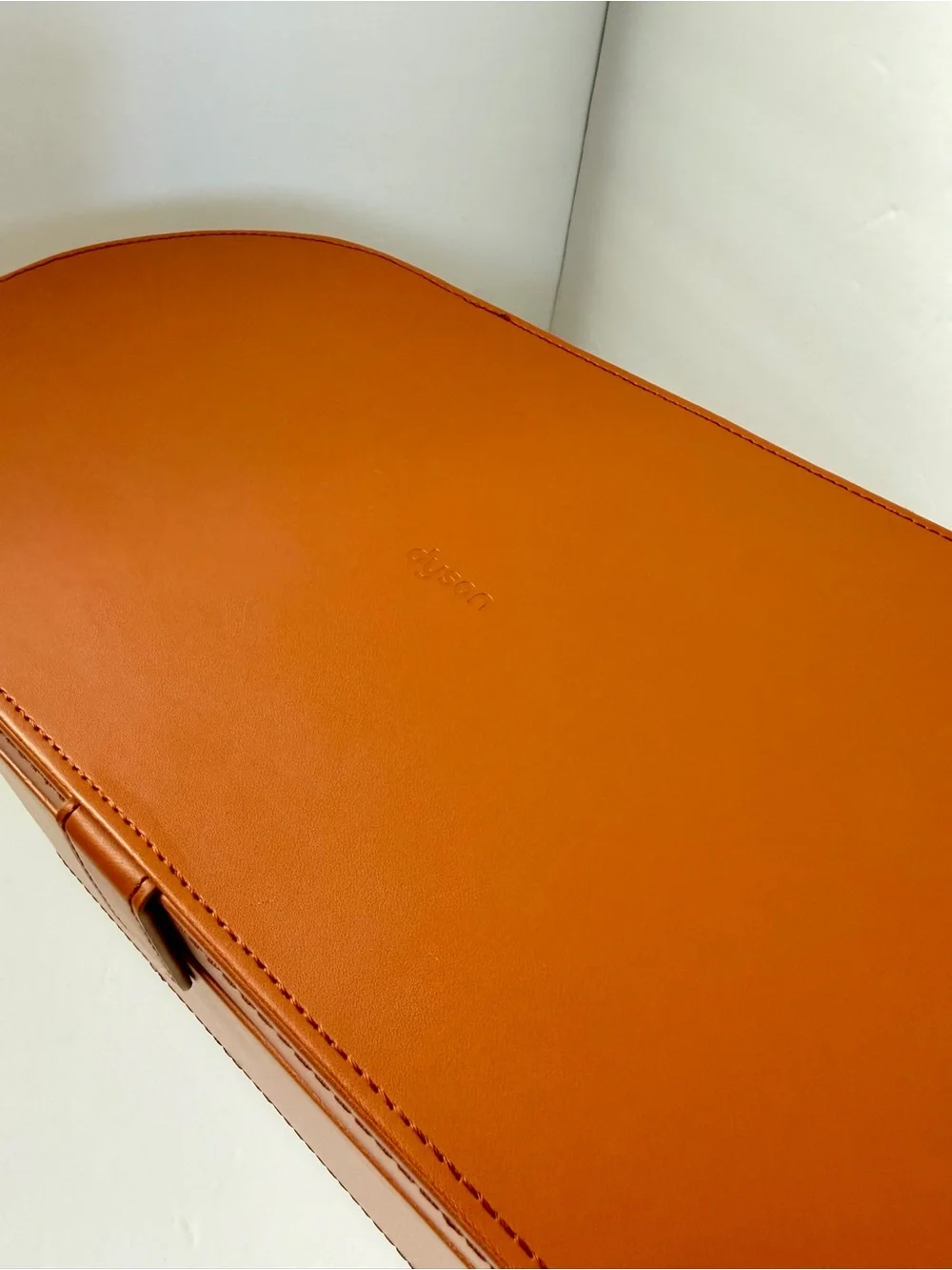 Dyson Storage Case ONLY Hard Box Display Airwrap Leather Brown Orange